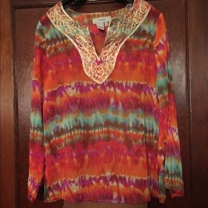 Theme Tie Due Tunic and Brown Camisole Size XS